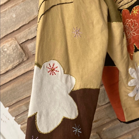 Indigo Moon Jacket Button Front Top Womens XL Multicolor Pattern Flower Flawed - Picture 8 of 10